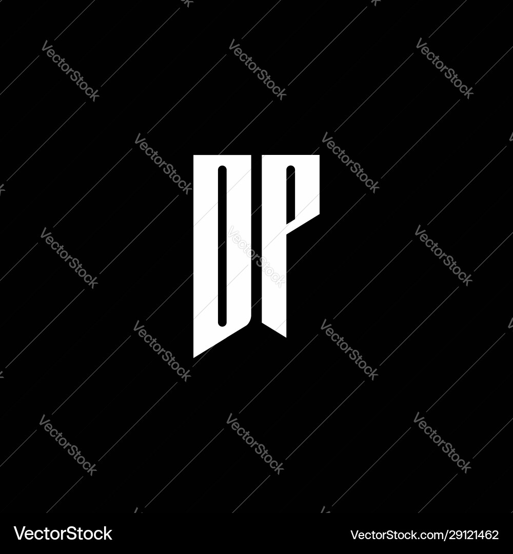 Dp logo monogram with emblem style isolated Dp logo monogram with emblem style isolated Vector Image