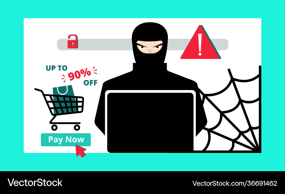 Fake phishing page a scam website hacker who Fake phishing page a scam website hacker who vector image