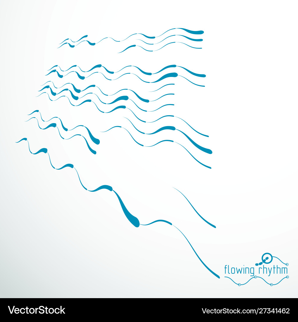 Flowing rhythm abstract wave lines background Vector Image