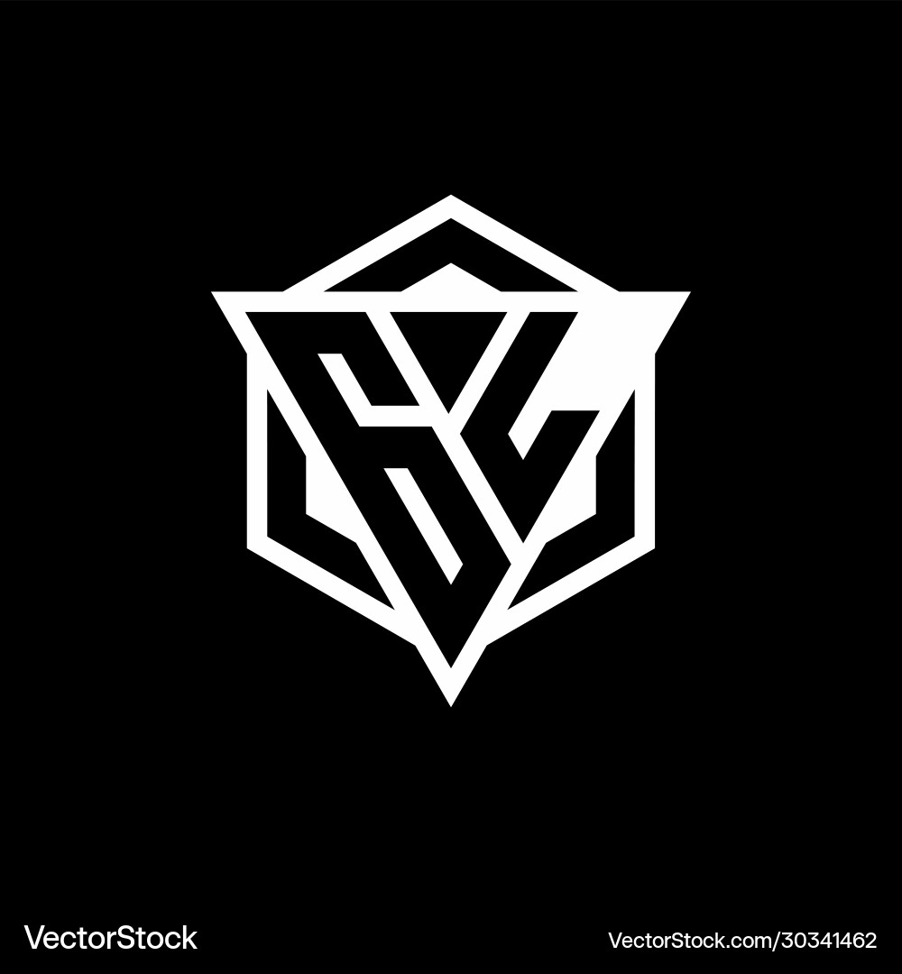 Gl logo monogram with triangle and hexagon shape Vector Image