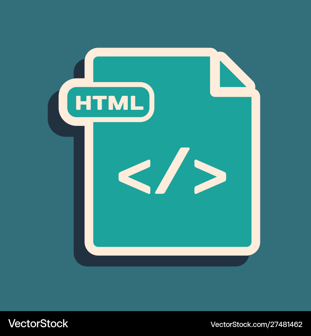 Green html file document download button Green html file document download button vector image