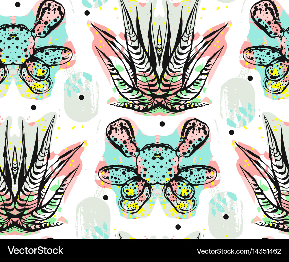 Hand made abstract seamless pattern Vector Image