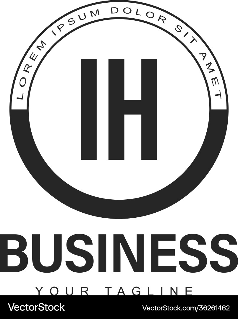 Ih initial a logo design with abstract style Vector Image