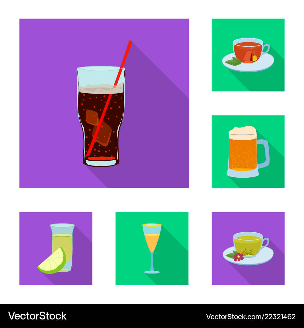 Isolated object of drink and bar icon set Vector Image