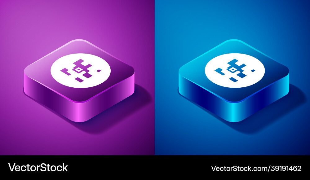 Isometric qr code sample for smartphone scanning Isometric qr code sample for smartphone scanning vector image