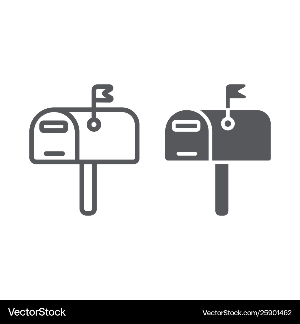 Mailbox line and glyph icon post address Vector Image