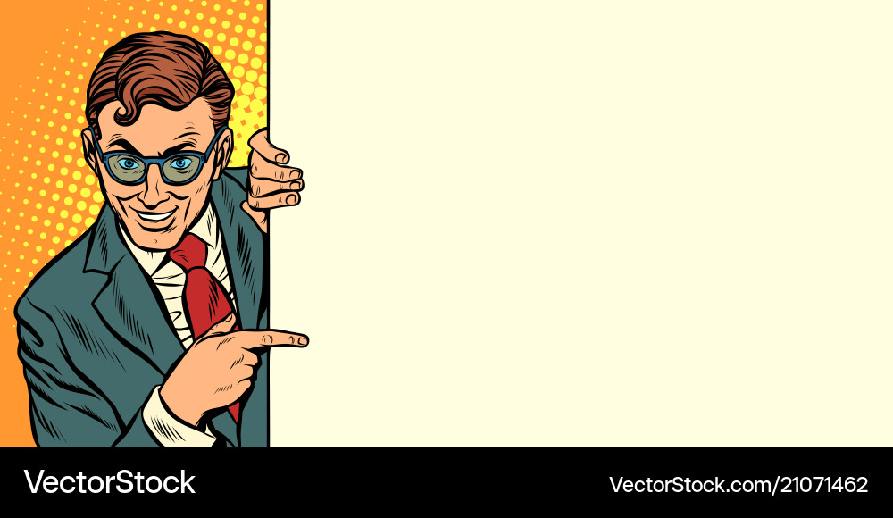 Man Pointing at Blank Space vector image