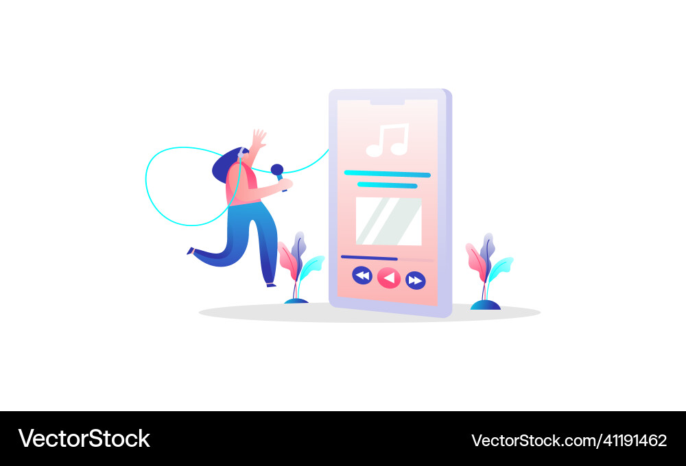 Music player application for website Vector Image