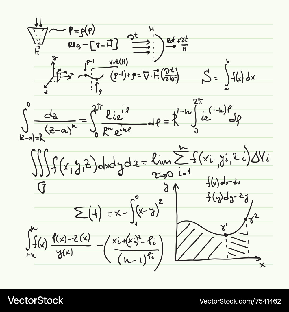 Pattern with mathematical formulas vector image