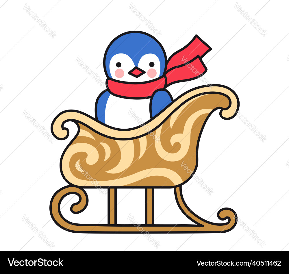 Pinguin auf Weihnachten Schlitten niedlich Cartoon Tier Pinguin auf Weihnachten Schlitten niedlich Cartoon Tier vektorbild