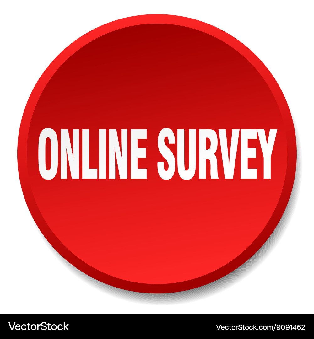 Red Round Push Button - Survey Template vector image