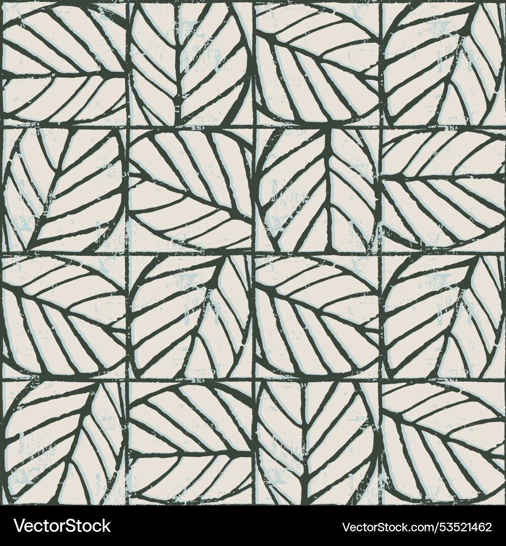 Seamless pattern with elm tree branches and leaves vector image