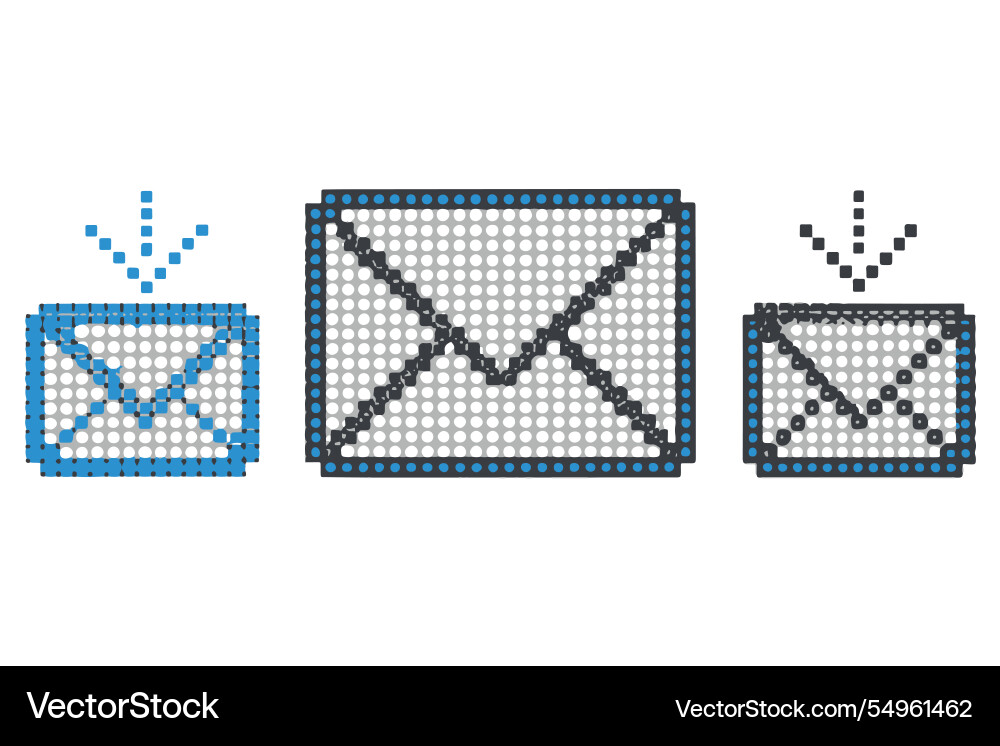 Set of creative pixel based envelope icons Vector Image
