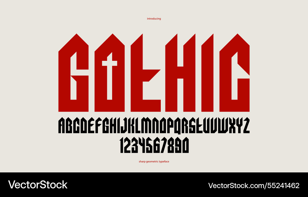 Sharp and bold display condensed font for logos Sharp and bold display condensed font for logos vector image