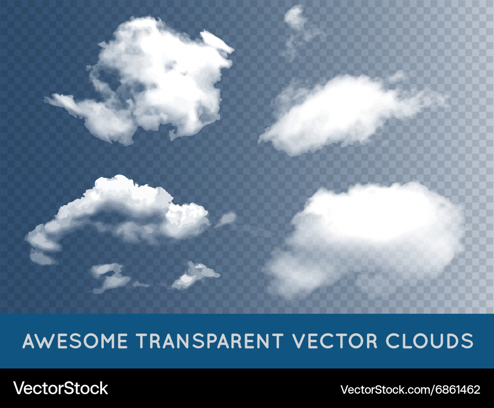 Transparent clouds set collection can be used Vector Image