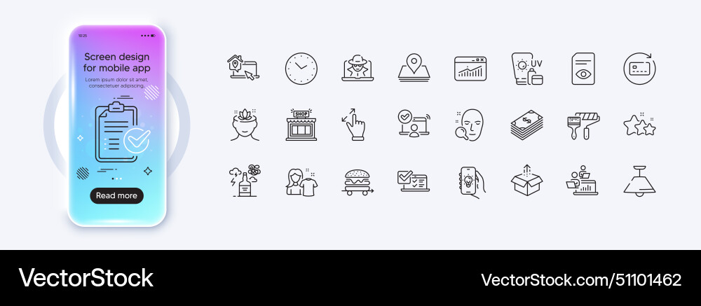 View document send box and work home line icons Vector Image