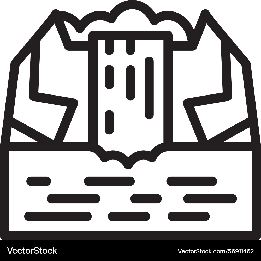 Waterfall linear style icon design Vector Image