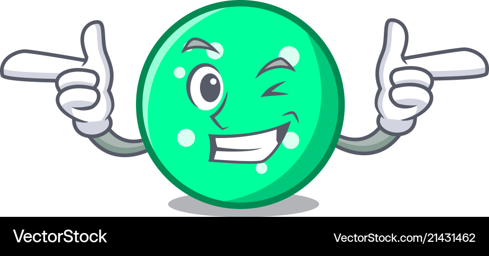 Wink circle character cartoon style Vector Image
