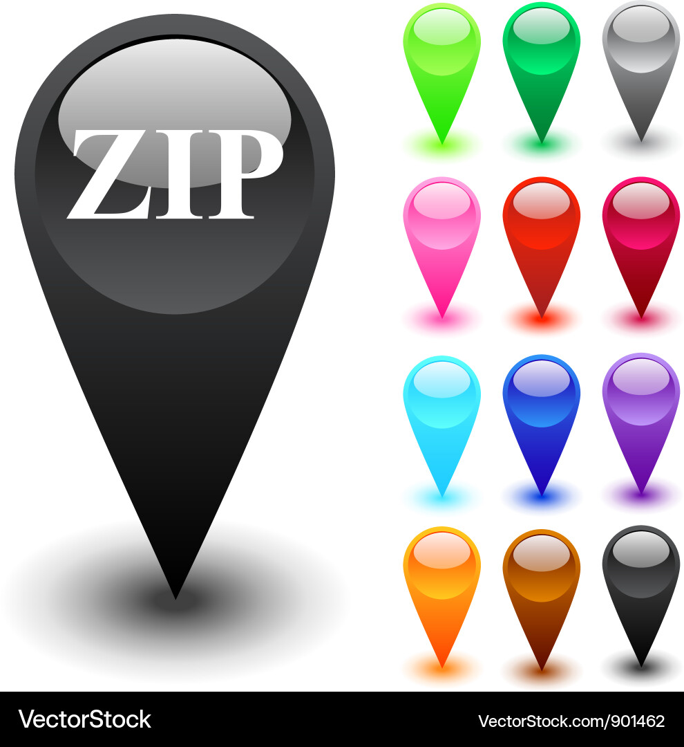 Zip Button Icon Vector Image