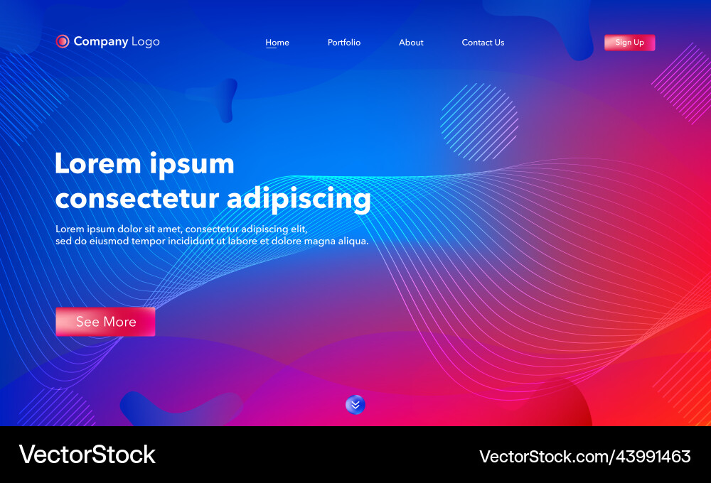 Abstract background website landing page template Abstract background website landing page template vector image