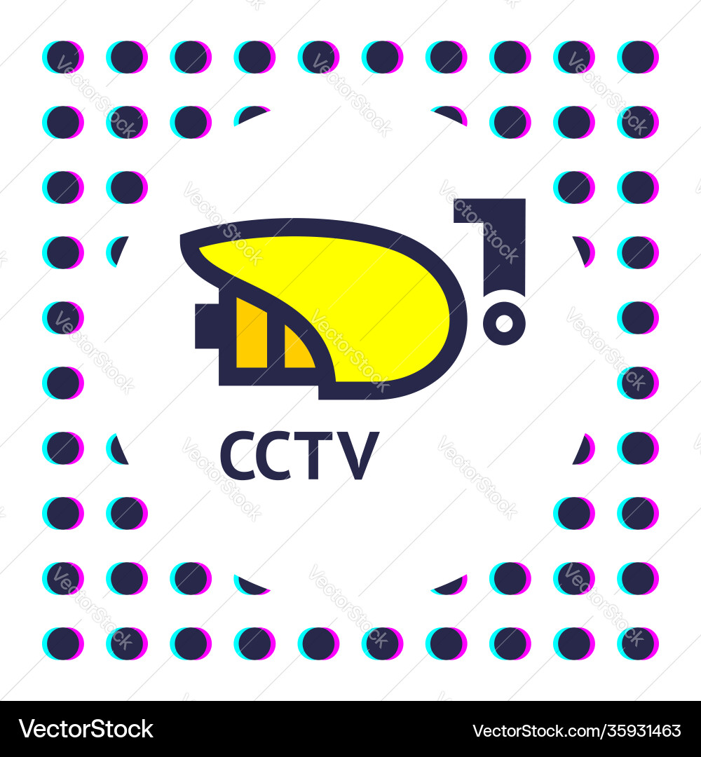 Cctv Sticker Videoüberwachung Cctv Sticker Videoüberwachung vektorbild