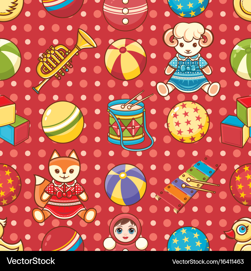 Child toy seamless pattern design element Vector Image