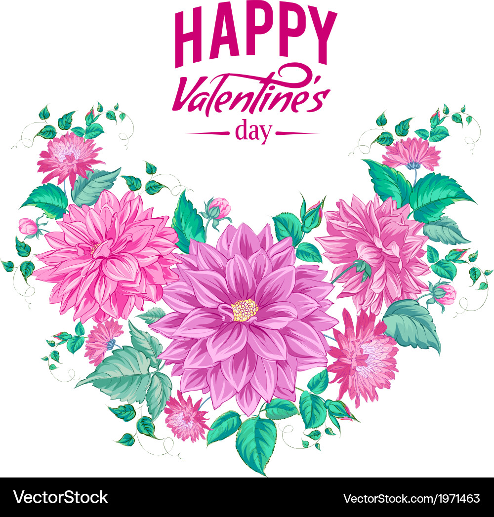 Chrysanthemum Floral Garland Vector Image