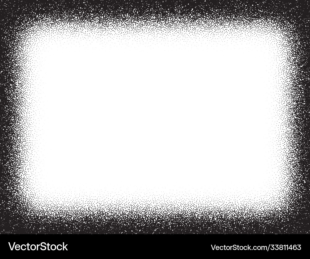 Dotwork frame pattern background black noise Dotwork frame pattern background black noise vector image