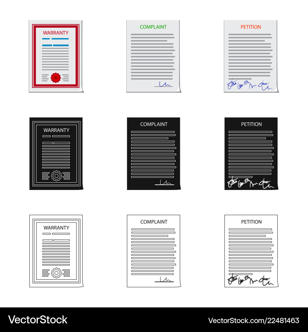 Isolated object of form and document logo set Isolated object of form and document logo set vector image