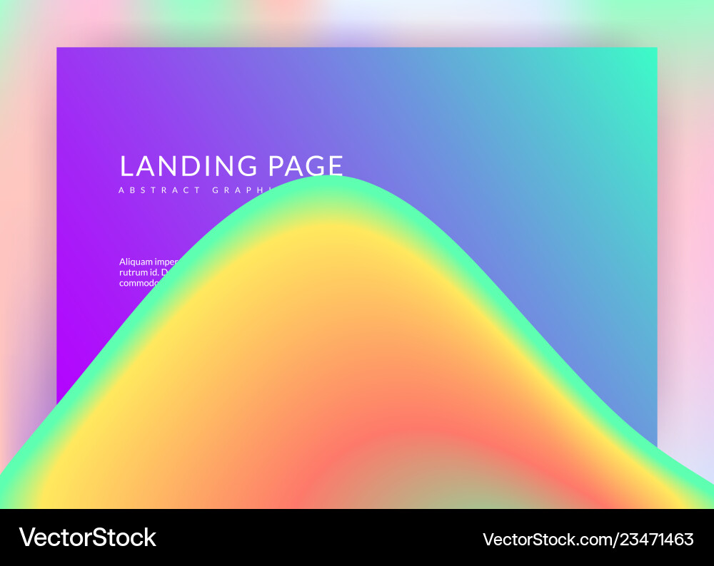 Landing page with liquid dynamic elements Landing page with liquid dynamic elements vector image