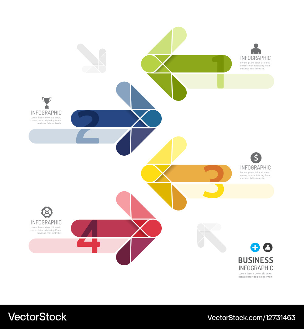 Modern design color arrows minimal style vector image