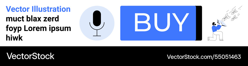 Modern web elements with microphone icon large Vector Image