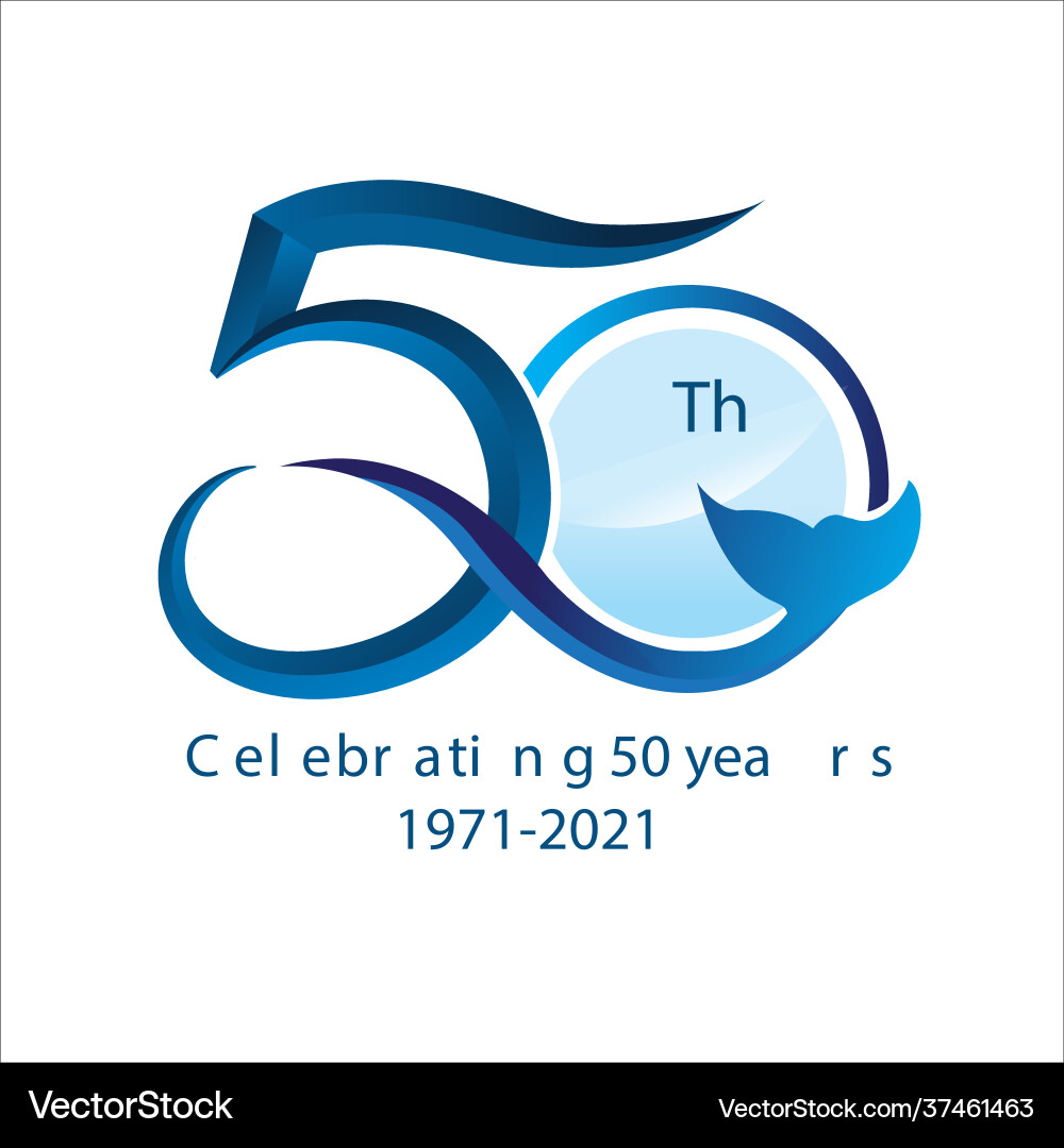 Moderne 50er Jahre Geburtstag Logo - Einfach und elegant Vektorbild