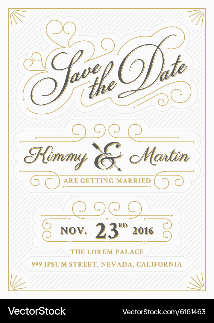 Rustic Save the Date Card vector image