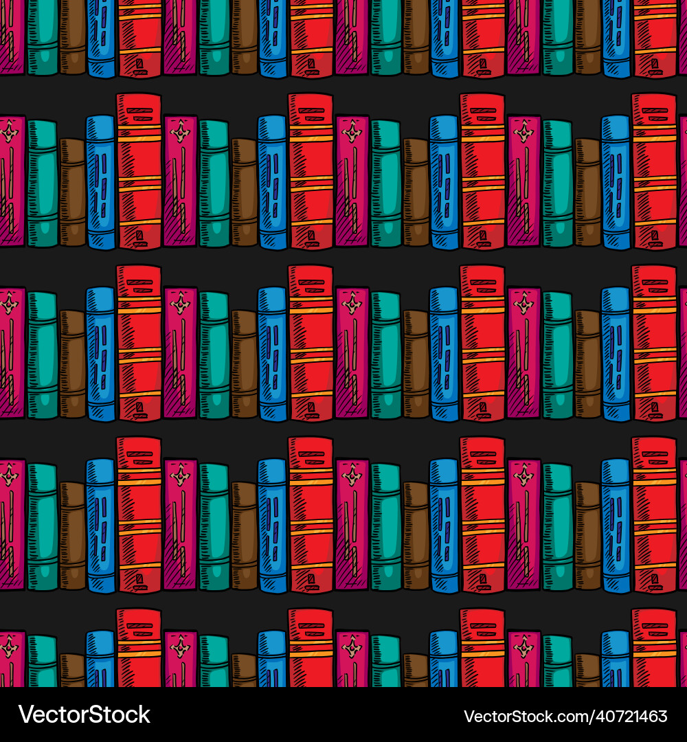 Seamless pattern of bookshelf Vector Image