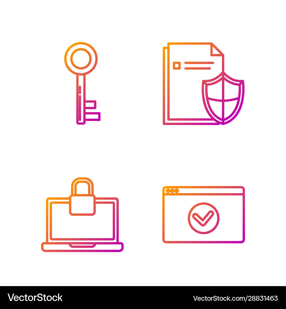 Set line secure your site with https ssl laptop Set line secure your site with https ssl laptop vector image