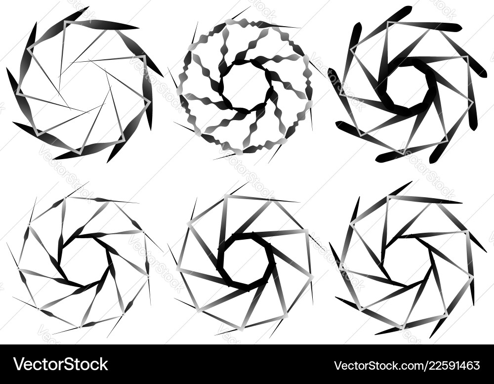 Set of 6 circular geometric element abstract Set of 6 circular geometric element abstract vector image