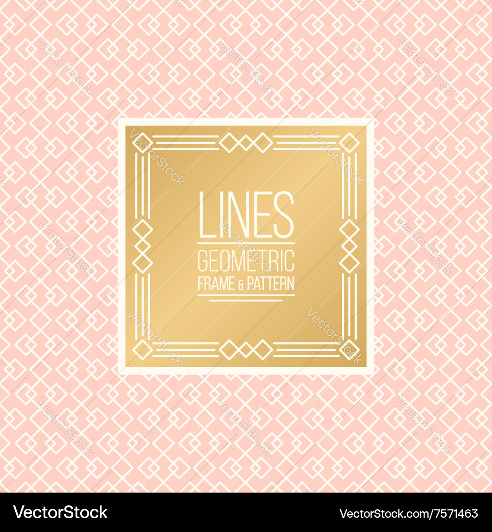 Set of line pattern and linear frame Vector Image