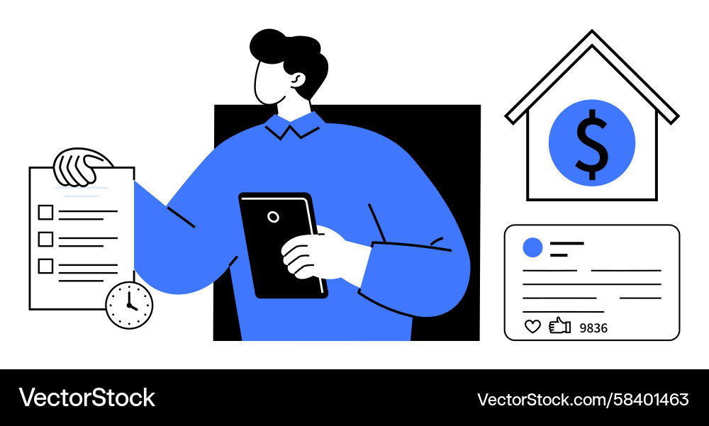 Task Management & Analytics Dashboard Vector Image