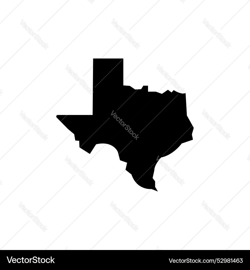 Texas map icon set state shape and flag symbol Vector Image