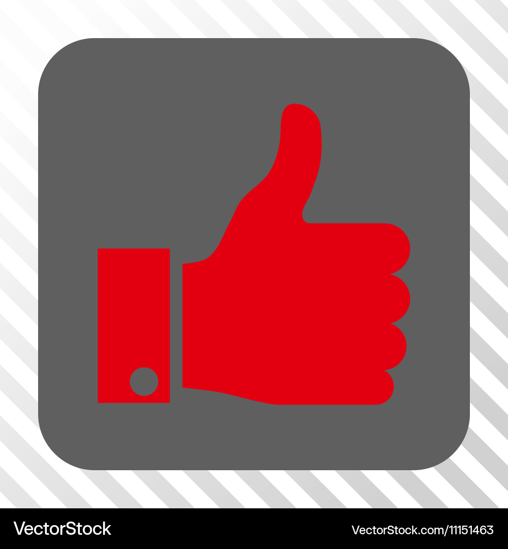 Thumb up rounded square button Vector Image