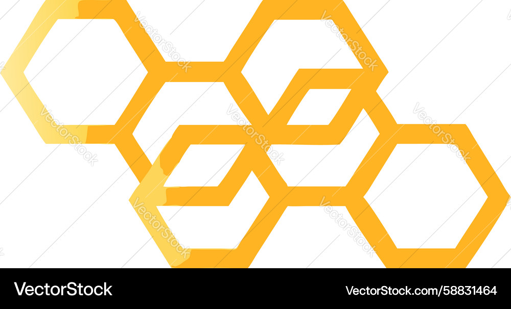 Abstract golden interlocking honeycomb pattern Vector Image