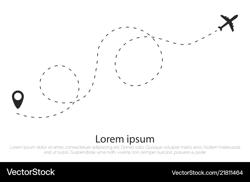 Airplane route line Airplane route line vector image