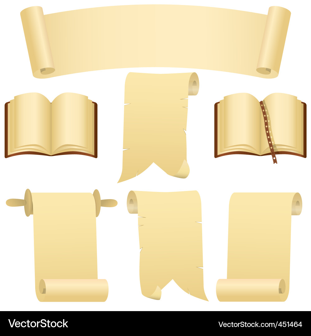 Antique Scrolls and Parchment Vector Image