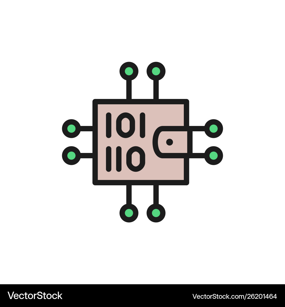 Binary wallet with closed contacts blockchain Binary wallet with closed contacts blockchain vector image