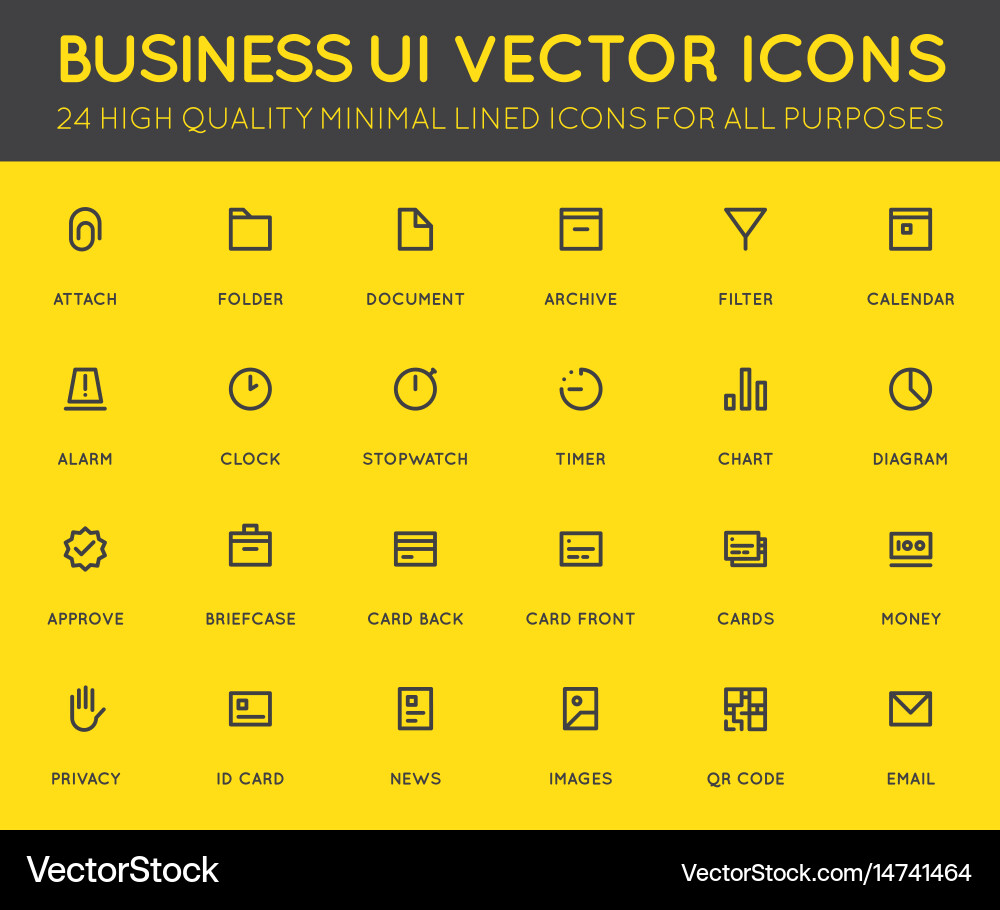 Business user interface ui icon set high quality vector image