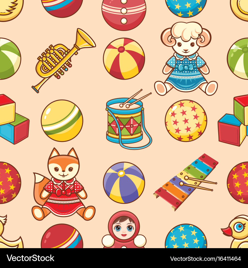 Child toy seamless pattern design element Vector Image