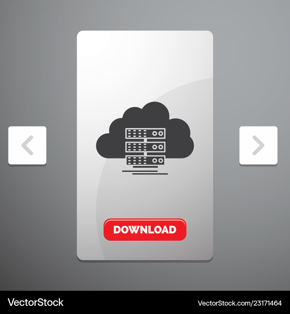Cloud storage computing data flow glyph icon Vector Image