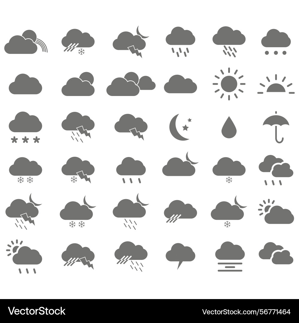 Clouds icons set of in different form Clouds icons set of in different form Vector Image