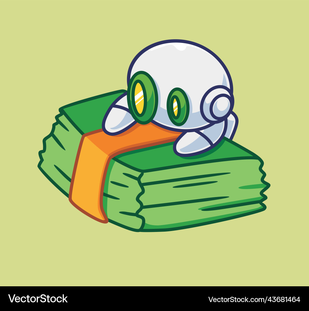Cute astronaut robot finance get a money Cute astronaut robot finance get a money vector image